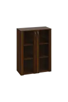 EN 3 - 8S kancelářská skříň, 2-dveřová/prosklená, 1100x800x400, ořech královský